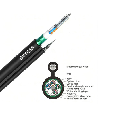 공기 그림 8 장갑 광섬유 케이블 Gytc8s 8 코어 야외