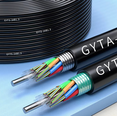외관 도관 GYTA Gyts 장갑 섬유 케이블 12 24 48 72 96 코어