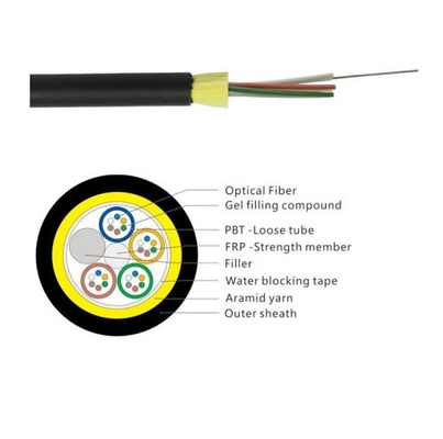 ADSS Fiber Optic Cable G652.D 24-144 Core Single Mode 4km/Drum