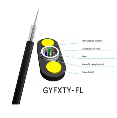 야외 광섬유 케이블 Fttx GYFXTBY 1 2 4 6 8 12 16 24 코어 평면 구조 광섬유 케이블
