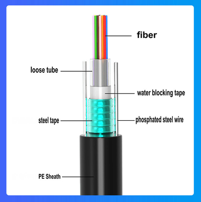 GYXTW Outdoor Fiber Optic Cable 6 Core Aerial Loose Tube Armored