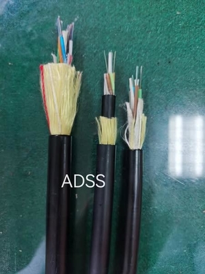 ADSS Fiber Optic Kablo 300M Span Tüm Dielektrik Kendi Kendini Destekleyen Çift Ceketler Optik Fiber Kablo