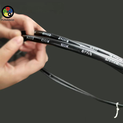 ADSS Fiber Optic Cable 12-144 Cores Single Mode Aerial Installation