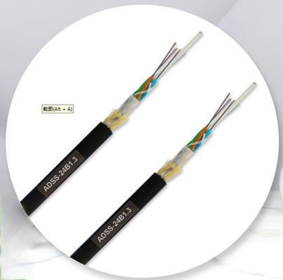 ADSS Fiber Optic Cable 6-144 Cores Single Mode Aerial Installation