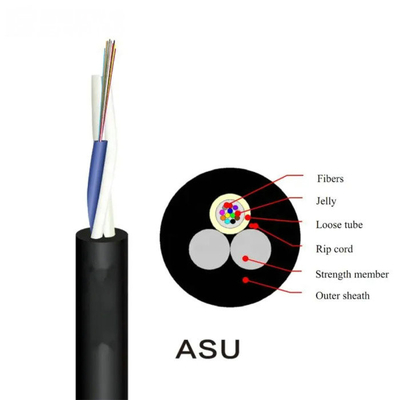 ASU MINI Adss Все диэлектрическое расстояние 100 м самоподдерживающийся воздушный волокно наружный кабель одиночный / двойной куртки 10 мм оптического волокна