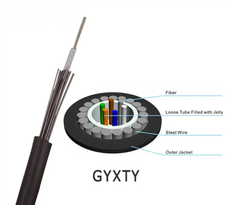 Anti Rodent Fiber Optic Cable GYXTS 24 Core OS2 Single Mode Steel Wire Armoured